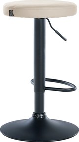 Barová stolička Ponte - koženka, čierny rám - Krémová