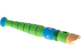 KIK Dřevěná dětská flétna KIK, zelená, 20 cm