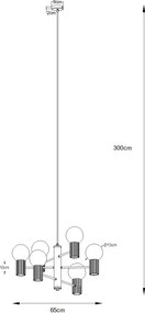 Luster Halo, 6x biele sklenené tienidlo, be