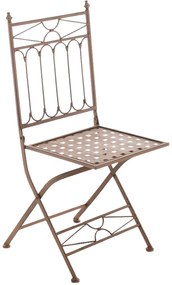 Kovová skladacia stolička Asina (SET 2 ks) - Hnedá antik