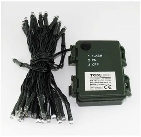 LED Vianočná vonkajšia reťaz 100xLED/2 funkcie/3xAA 10,8m IP44 teplá biela