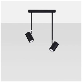 Čierne bodové svietidlo 10x30 cm Jones – Sollux