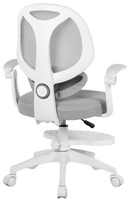 Detská otočná stolička Neoseat JUNI 009 s podnožou — látka, sivá