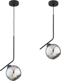Brilagi - Luster na lanku DIOR 1xE27/60W/230V čierna/dymová sivá
