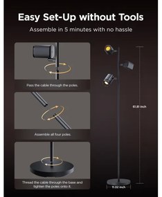 Govee - LED RGBICWW Stmievateľná stojacia lampa TREE MATTER LED/48W/230V Wi-Fi