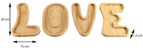 Drevená servírovacia miska Love 20x15 cm sada 4ks