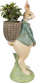 Dekorácia králičie chlapec v modrom saku s nošou - 11*11*30 cm