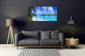 Obraz na skle Pláž palmy more krajina 120x60 cm