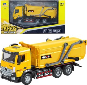 Smetiarske auto kovové pohyblivé Huina žlté 1:50