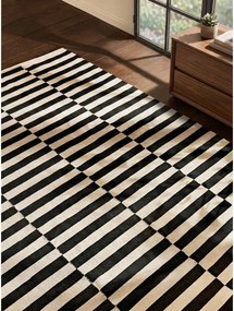 Čierno-biely obojstranný ručne tkaný vlnený koberec 200x300 cm Donna – Hanse Home