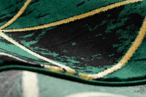Koberec EMERALD exkluzívny 1020 glamour, styl marmur, trojuholníky fľaškovo zelený / zlatý