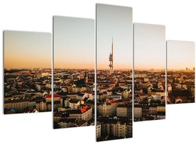 Obraz západu slnka nad Žižkovom (150x105 cm)