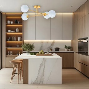 Luster na tyči 4xE27/35W/230V pr. 70 cm zlatá