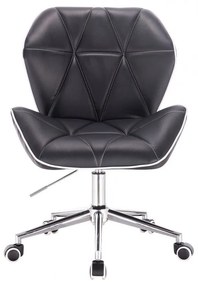 LuxuryForm DESIGN Stolička MILANO MAX na striebornej podstave s kolieskami - čierna