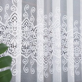 Biela žakarová záclona DARIA so zaujímavým vzorom  - šité na mieru