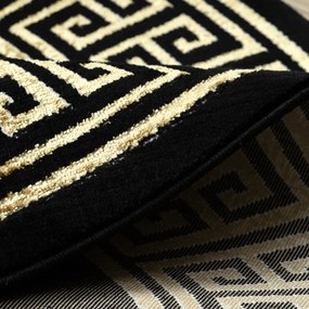 Dywany Łuszczów, Kusový koberec Allure 1968 black/gold kruh, 200x200 (priemer) kruh, čierna, kancelária