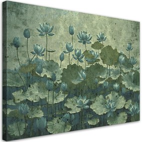 Gario Obraz na plátne Kvitnúce zelené lekná Rozmery: 60 x 40 cm