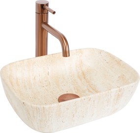 Keramické umývadlo na dosku REA BELINDA MINI travertine mat