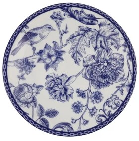 24-dielna jedálenská súprava, biela/modrá, porcelán