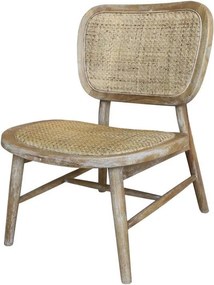 Prírodné drevené kreslo s výpletom Lounge - 60*62*78 cm