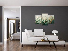 Obraz - Zlato-zelené listy (90x60 cm)