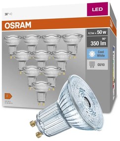 10PAK LED žiarovka GU10 4,3W = 50W 350lm 4000K Neutrálna 36° OSRAM