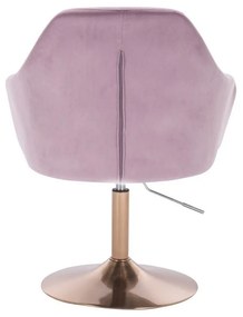 LuxuryForm DESIGN Kreslo ANDORA VELUR na zlatom tanieri - levanduľa