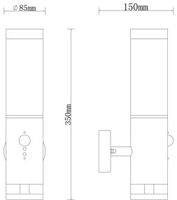 Globo 34070S - Vonkajšie nástenné svietidlo so senzorom JAICY 1xE27/15W/230V IP44