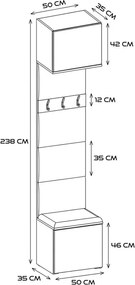 Předsíňová stěna HAGA 2W 100 cm dub Sonoma