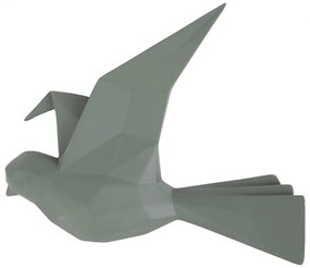 PRESENT TIME Veľký nástenný vešiak Origami Bird zelená 25,3 × 4,6 × 20,7 cm