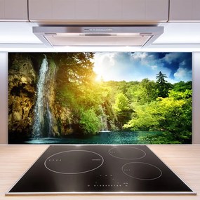 Nástenný panel  Vodopád stromy príroda 125x50 cm