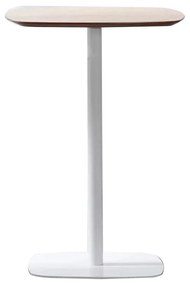 Barový stôl, dub/biela, MDF/kov, priemer 60 cm, HARLOV
