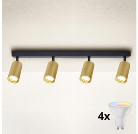 Brilagi - LED stmievateľné bodové svietidlo SELE GOLDEN 4xGU10/6,5W/230V čierna/zlatá