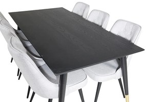 Dipp Velvet Lyx II stolová súprava čierna/sivá