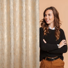 ZATEMŇOVACÍ ZÁVES NA KRÚŽKOCH ELISE 140X250 CM BÉŽOVÁ