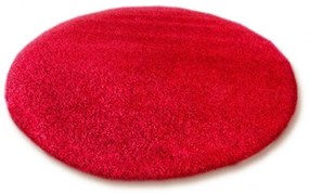 Kusový koberec Shaggy Roy červený kruh 100cm