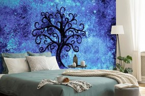 Samolepiaca tapeta strom života na modrom pozadí - 150x100