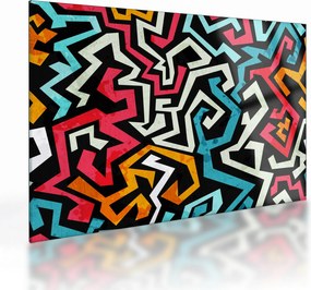 Sklenený obraz grafické abstrakcie (70x50 cm)