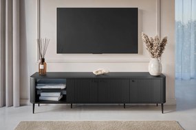 TV stolík Vespera 3D 187 cm - čierna / čierne nožičky