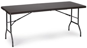 Skladací záhradný stôl, 180 cm, ratan