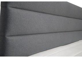 Čalúnená posteľ s úložným priestorom a matracami s topperom NEW BOLERO 180x200 cm sivá