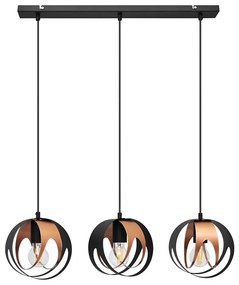 Luster na lanku MOONLIGHT 3xE27/15W/230V čierna/medená