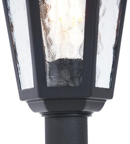 Klasické vonkajšie stĺpikové svietidlo čierne 122 cm IP44 - New Haven Hammered