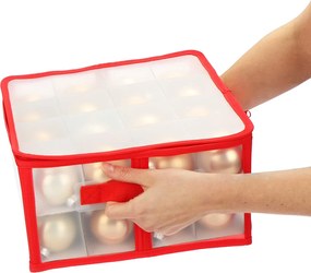 usporadejto.cz Vianočný úložný box na gule, ozdoby a vianočné dekorácie, 32 kusov