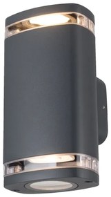 Kanlux 38887 - Vonkajšie nástenné svietidlo ZEVI 2xGU10/10W/230V IP54 antracit