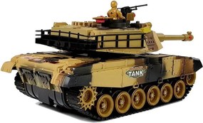 LEAN Toys Veľký diaľkovo ovládaný tank R/C 2,4 Ghz Svetlá Zvuky Streľba Žltá