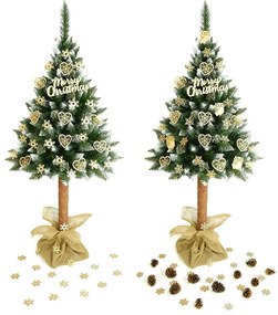 Vianočný stromček na pni Christee 5 160 cm - zelená / biela