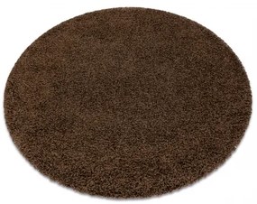 Okrúhly koberec SOFFI shaggy 5cm hnedá Veľkosť: kruh 160 cm