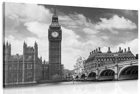Obraz Big Ben v Londýne v čiernobielom prevedení - 120x80