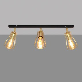 Bodové svietidlo TUBE 3xE27/15W/230V zlatá/čierna